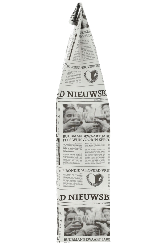 Wijnzak 1-Fles Newspaper krant 10x8x40cm 50stuks