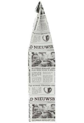 Wijnzak 1-Fles Newspaper krant 10x8x40cm 50stuks