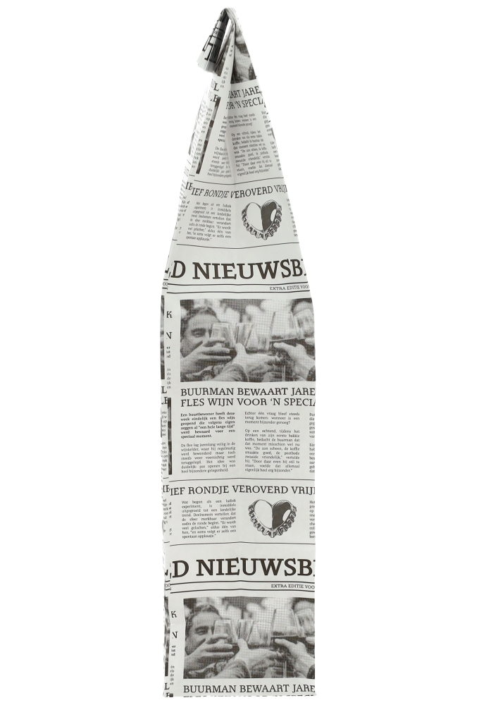 Wijnzak 1-Fles Newspaper krant 10x8x40cm 50stuks