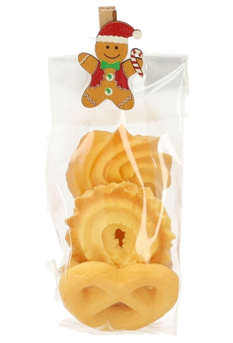 Houten Decoratie Gingerbread Met Knijper 2.6x3.5cm 36stuks