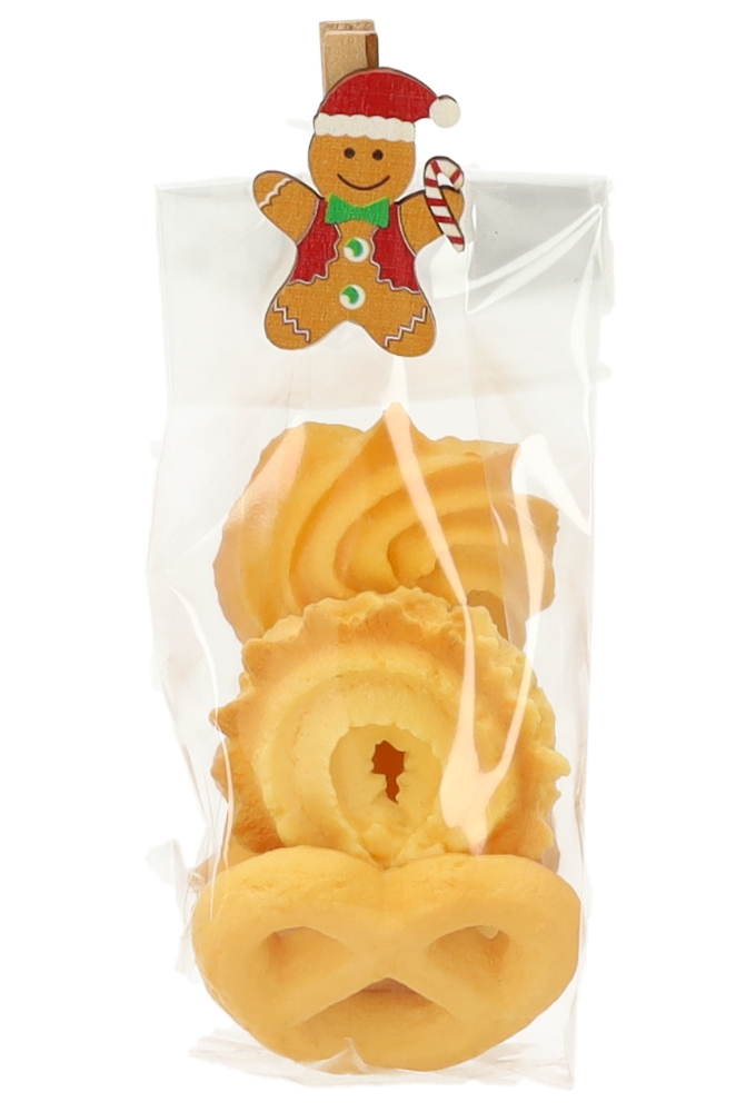 Houten Decoratie Gingerbread Met Knijper 2.6x3.5cm 36stuks