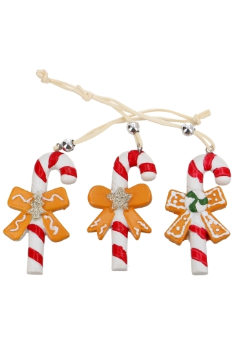 Decoratie Hanger Candies & Koord 5x8.5cm 3 stuks