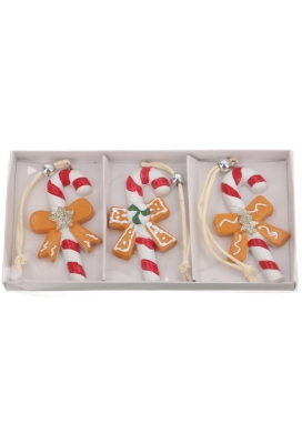 Decoratie Hanger Candies & Koord 5x8.5cm 3 stuks