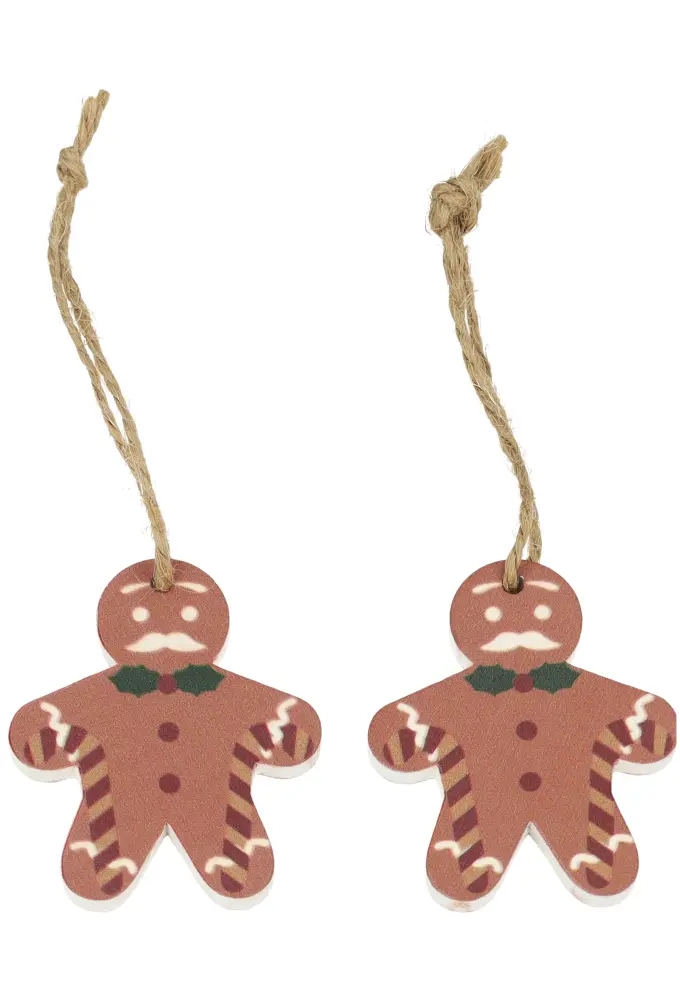 Houten Decoratie Gingerbread Met Koord 4 x 5cm 24stuks
