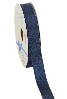 Luxe Satijn Dubbel Lint Blauw Metallic 15mm x 20meter