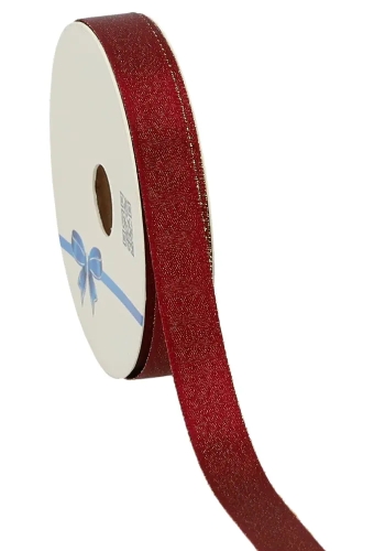 Luxe Satijn Dubbel Lint Bordeaux Metallic 15mm x 20meter