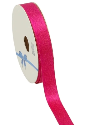 Luxe Satijn Dubbel Lint Fuchsia Metallic 15mm x 20meter