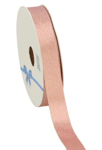 Luxe Satijn Dubbel Lint Oud Roze Metallic 15mm x 20meter