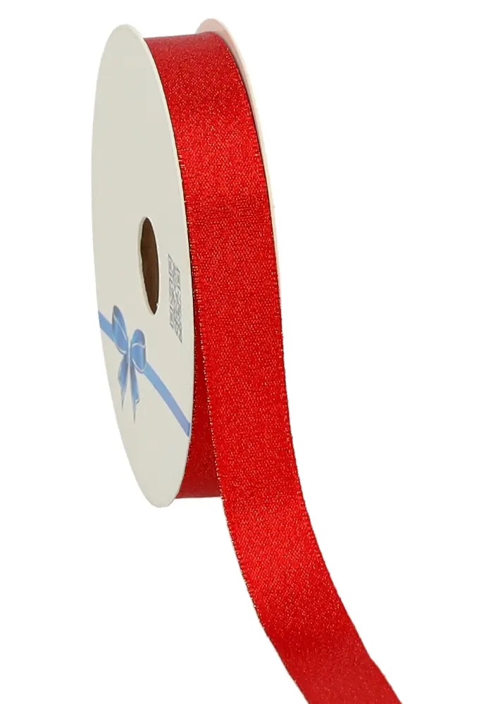 Luxe Satijn Dubbel Lint Rood Metallic 15mm x 20meter