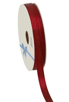 Luxe Satijn Dubbel Lint Bordeaux Metallic 10mm x 25meter