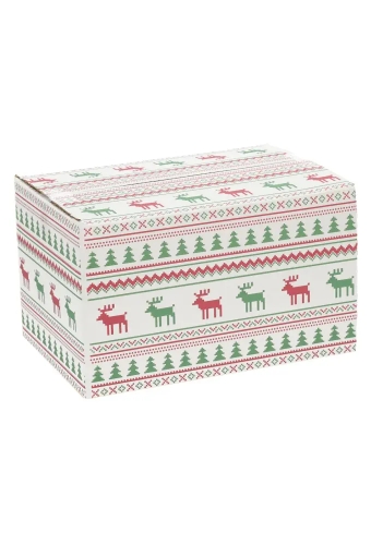 Kerstpakketdozen Christmas Pixel Rood Groen 21.5x15x12cm 30stuks