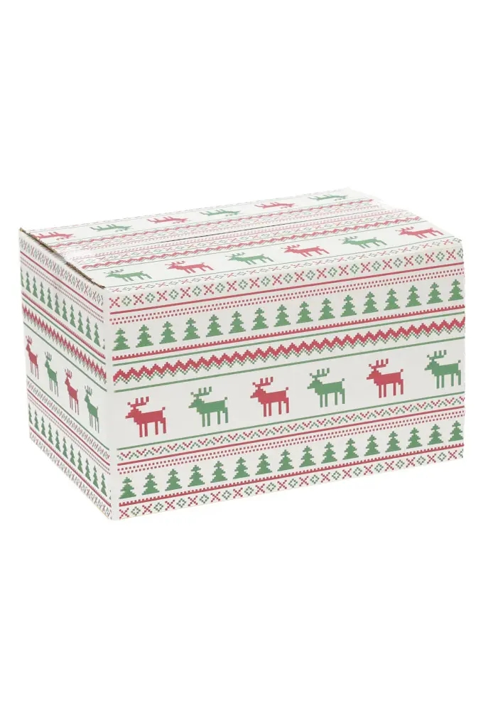 Kerstpakketdozen Christmas Pixel Rood Groen 21.5x15x12cm 30stuks