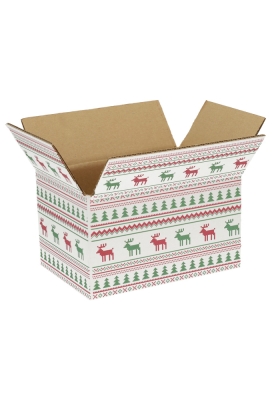 Kerstpakketdozen Christmas Pixel Rood Groen 21.5x15x12cm 30stuks