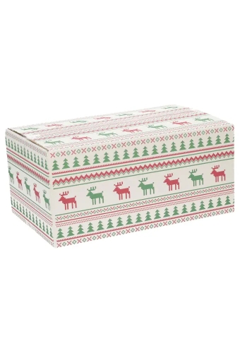 Kerstpakketdozen Christmas Pixel Rood Groen 31x20x14cm 30stuks