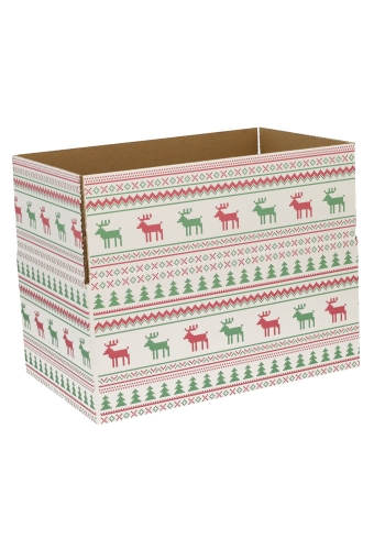 Kerstpakketdozen Christmas Pixel Rood Groen 31x20x14cm 30stuks
