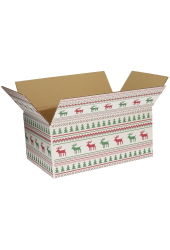 Kerstpakketdozen Christmas Pixel Rood Groen 31x20x14cm 30stuks