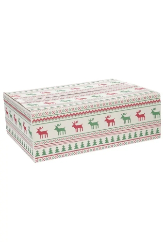 Kerstpakketdozen Christmas Pixel Rood Groen 39x29x13cm 15stuks