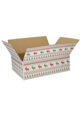 Kerstpakketdozen Christmas Pixel Rood Groen 39x29x13cm 15stuks