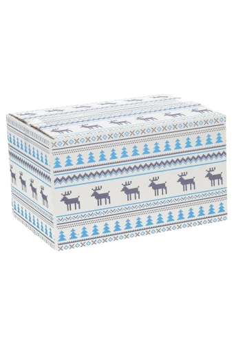 Kerstpakketdozen Christmas Pixel Blauw 21.5x15x12cm 30stuks