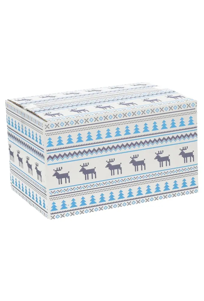 Kerstpakketdozen Christmas Pixel Blauw 21.5x15x12cm 30stuks