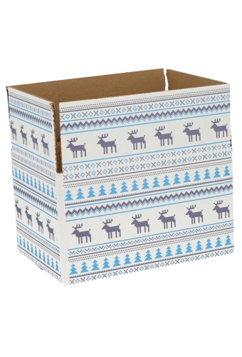 Kerstpakketdozen Christmas Pixel Blauw 21.5x15x12cm 30stuks