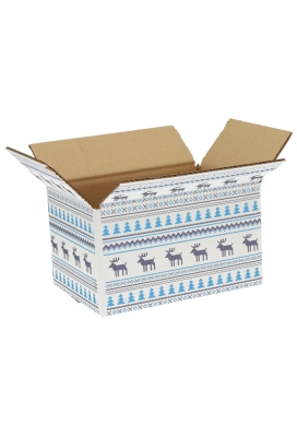 Kerstpakketdozen Christmas Pixel Blauw 21.5x15x12cm 30stuks