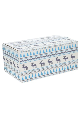 Kerstpakketdozen Christmas Pixel Blauw 31x20x14cm 30stuks