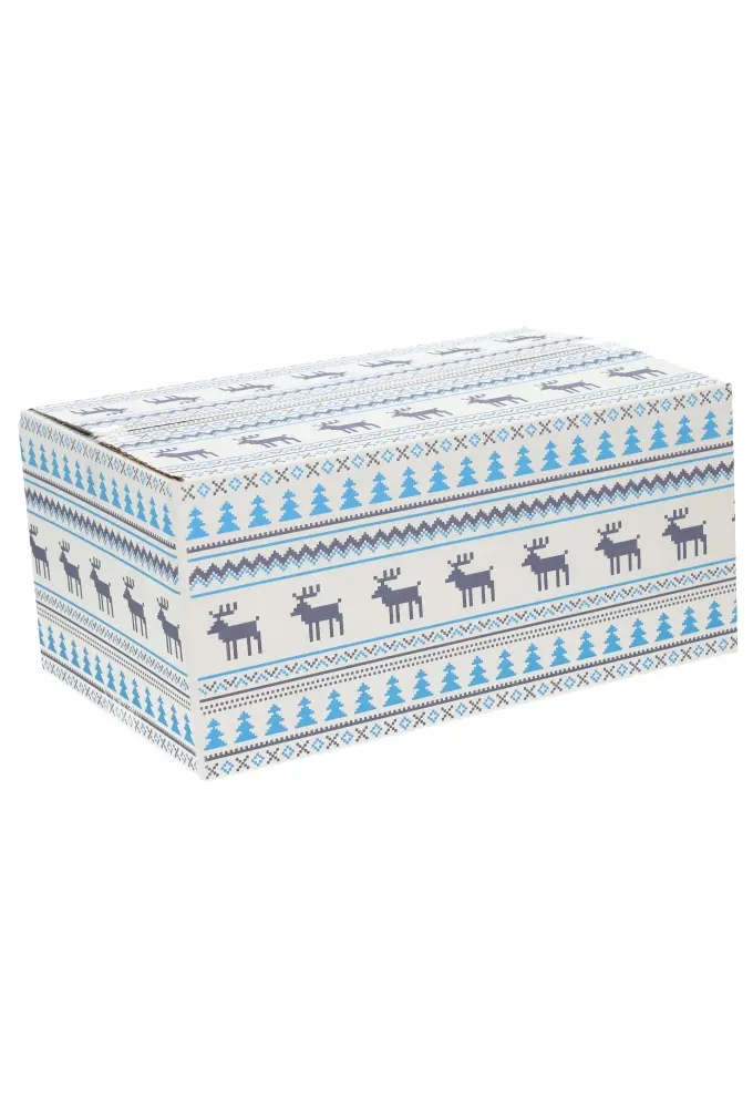 Kerstpakketdozen Christmas Pixel Blauw 31x20x14cm 30stuks