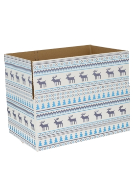 Kerstpakketdozen Christmas Pixel Blauw 31x20x14cm 30stuks