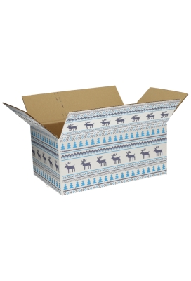 Kerstpakketdozen Christmas Pixel Blauw 31x20x14cm 30stuks