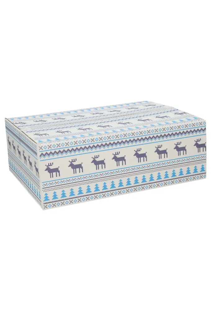 Kerstpakketdozen Christmas Pixel Blauw 39x29x13cm 15stuks