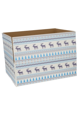 Kerstpakketdozen Christmas Pixel Blauw 39x29x13cm 15stuks