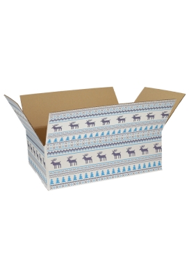 Kerstpakketdozen Christmas Pixel Blauw 39x29x13cm 15stuks