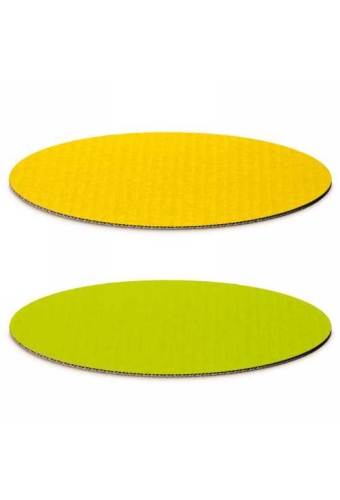 Kartonnen Bodem Groen & Geel Ovaal Groot 30x20cm 100stuks