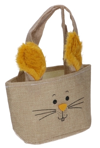 Paastasje Haasje Met 2 Oren Jute & Hengsels 13x6.5x10cm 12stuks