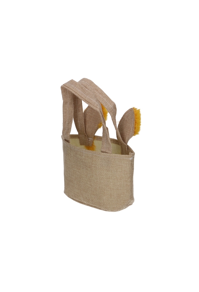 Paastasje Haasje Met 2 Oren Jute & Hengsels 13x6.5x10cm 12stuks
