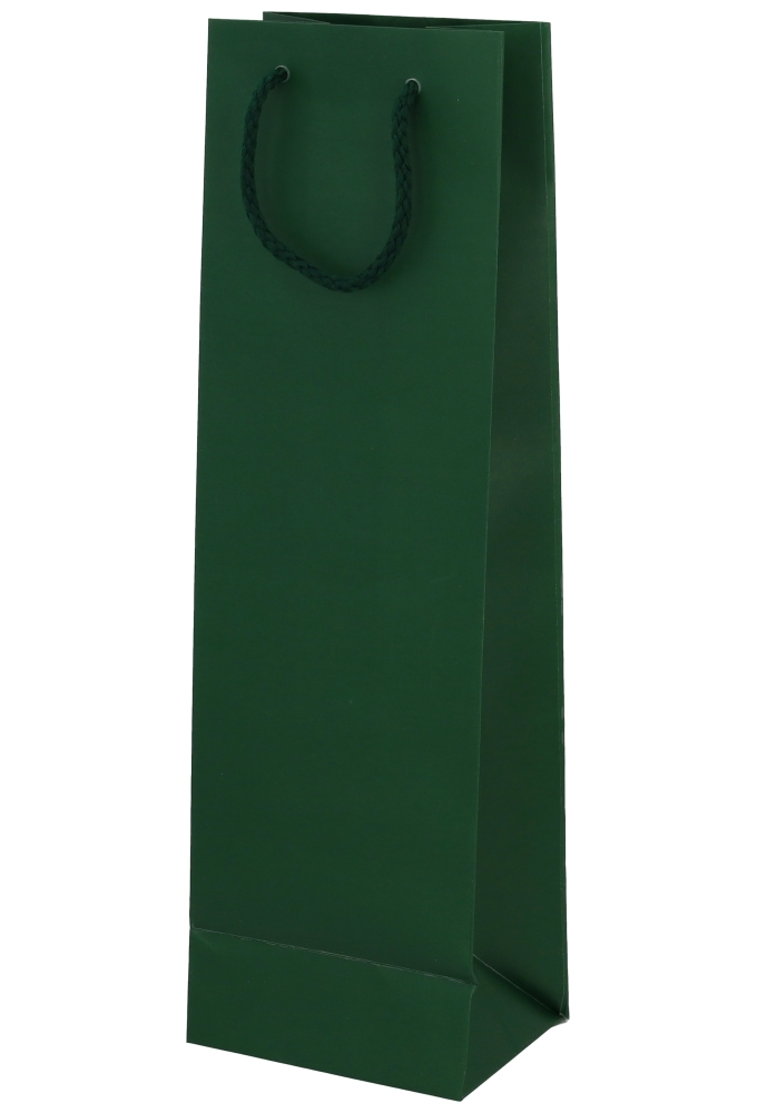 Wijntasjes Latina 1 Fles Donker Groen Met Koord 12x9x39cm 12stuks