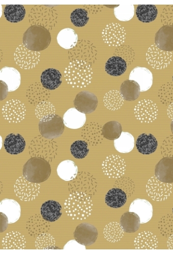 Kadopapier Kraft Dots Zwart Wit 50cm x 100meter