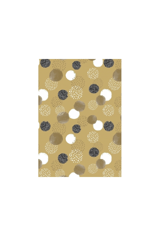 Kadopapier Kraft Dots Zwart Wit 50cm x 100meter