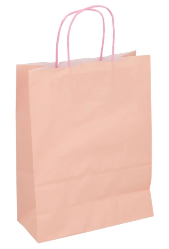 Papieren Draagtas Kassel Met Handvat Licht Roze A4 22x10x29cm 50stuks