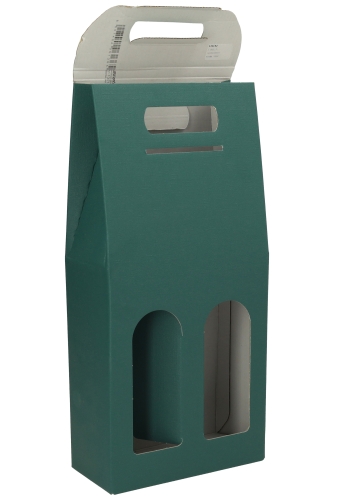Luxe Wijndozen Vigo Groen voor 2 fles 18x9x38.5cm 30stuks