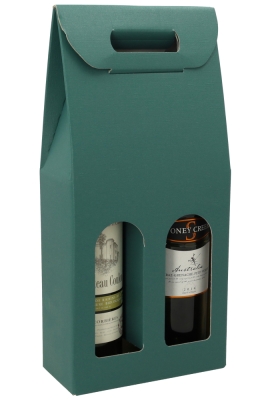 Luxe Wijndozen Vigo Groen voor 2 fles 18x9x38.5cm 30stuks