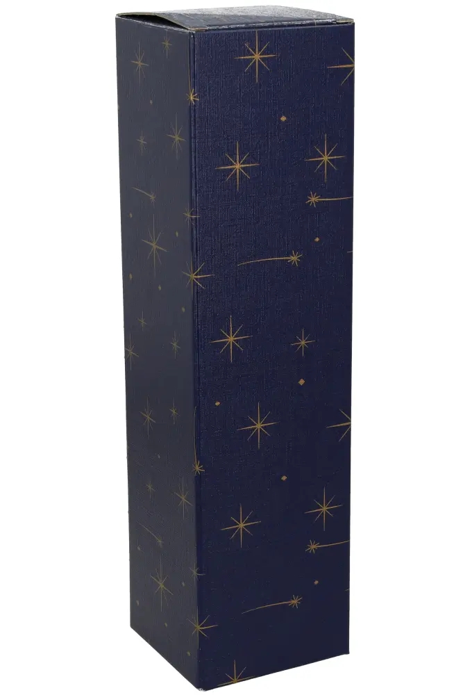 Luxe Wijndozen Ferro Blauw Sterren 1 fles 9x9x38.5cm 10stuks