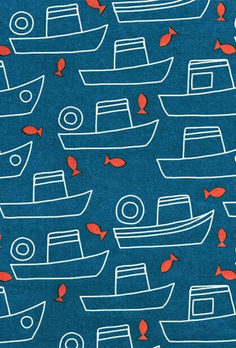Kadopapier Coated Little Boats Adventure 60cm x 200meter