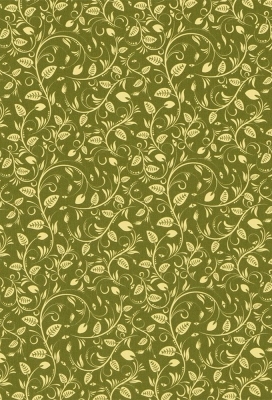 Kadopapier Coated Vintage Green Leaves 60cm x 200meter