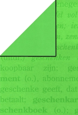 Kadopapier Dubbelzijdig Fresh Green Script 60cm x 200meter