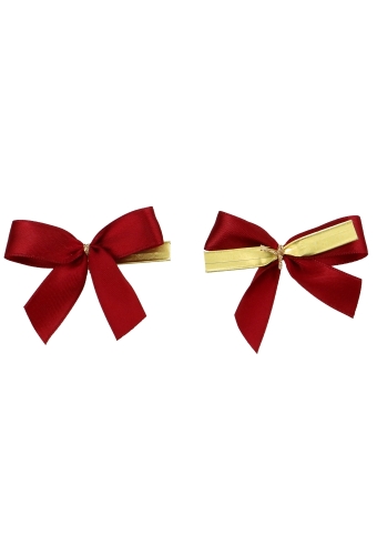 Strikje Satijn Bordeaux Met Clip 6x5cm 50stuks OP IS OP