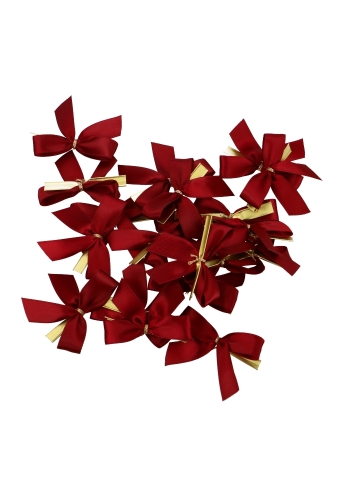Strikje Satijn Bordeaux Met Clip 6x5cm 50stuks OP IS OP