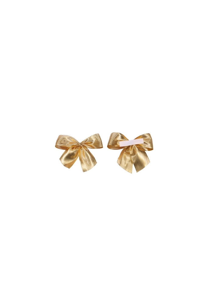 Luxe Strikje Satijn Goud & Plakker 7.5x6cm 50stuks lint 2.5cm OP IS OP