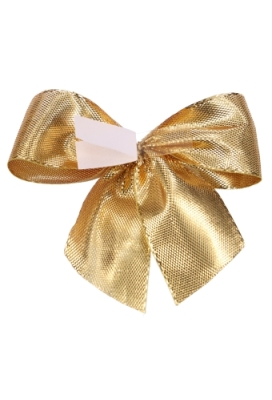 Luxe Strikje Satijn Goud & Plakker 7.5x6cm 50stuks lint 2.5cm OP IS OP